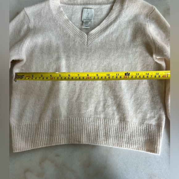 Joie 100% Cashmere Sweater Cream Off White V Neck Classic Preppy Cardigan - Picture 6 of 10